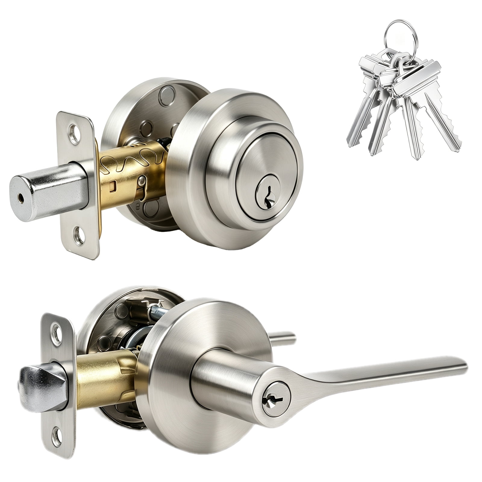 Brass Double Deadbolt Entrance Entry Door Knob Lock Sets All Locks