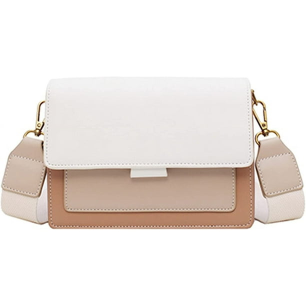 Bolso de mano para mujer, bolso cruzado de cuero para mujer, bolso de viaje, bolso simple de hombro, bolso cruzado para mujer (color: Caqui, Talla : 19,5x15x7cm) oso de fresa Electrónica