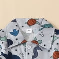 thumbnail image 3 of Baby Boys Outfits Short Sleeve Cartoon Prints Shirt Tops Shorts Gentleman Set Kids Clothes Grey 4 Years-5 Years, 3 of 5