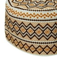 thumbnail image 2 of White with Orange Embroidery Omani Style Tall Hard Kufi Hat Skull Cap - 23.5, 2 of 3