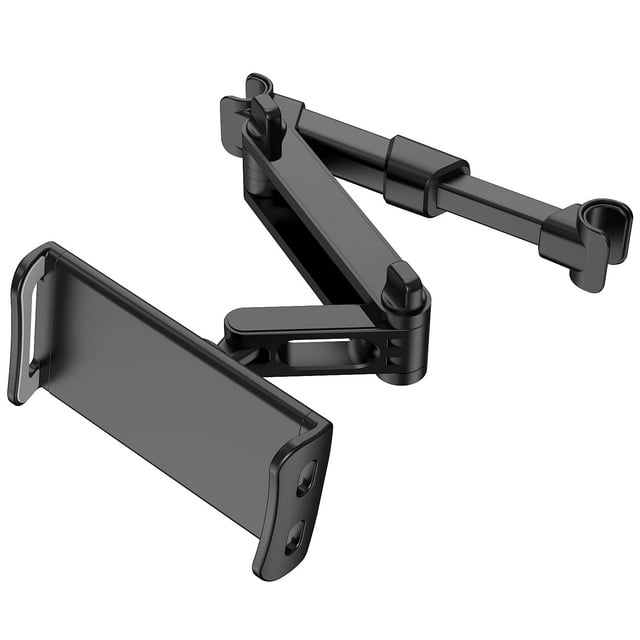 Soporte para reposacabezas de coche, soporte para tableta/teléfono para reposacabezas de asiento trasero de coche ajustable y giratorio de 360 °, teléfonos móviles