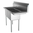 thumbnail image 5 of KoolMore 48 in. Two Compartment Stainless Steel Commercial Sink with Drainboard, Bowl Size 15"x 15"x 12", 5 of 9