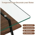 thumbnail image 5 of BISHE Rectangle Coffee Table, Tempered Glass Tabletop with Black Metal Legs, Modern Table for Living Room , Transparent Glass, 5 of 7
