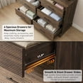 thumbnail image 4 of CHITOOMA 6 Drawer Fluted Dresser for Bedroom, Modern Wooden Long Dresser, Storage Cabine Chest of Drawers for Living Room Hallway, Walnut, 4 of 8