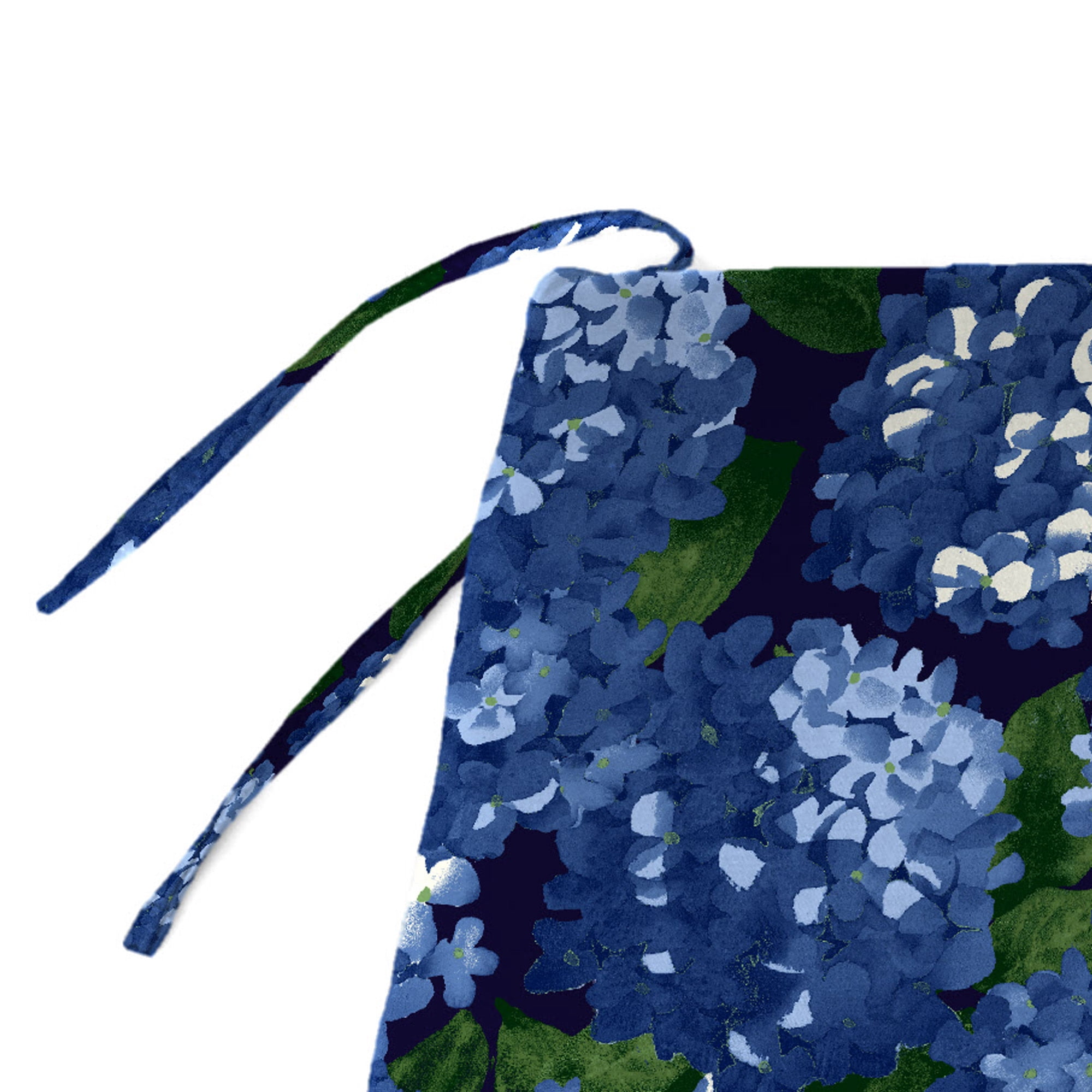 Jordan Manufacturing 54" x 18.5" Hydrangea Midnight Navy Floral Rectangular Outdoor Settee Swing Bench Cushion with Ties