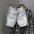 thumbnail image 3 of Men's Fashion Vacation Slim Denim Shorts Boys Summer Cool Jeans, 3 of 4