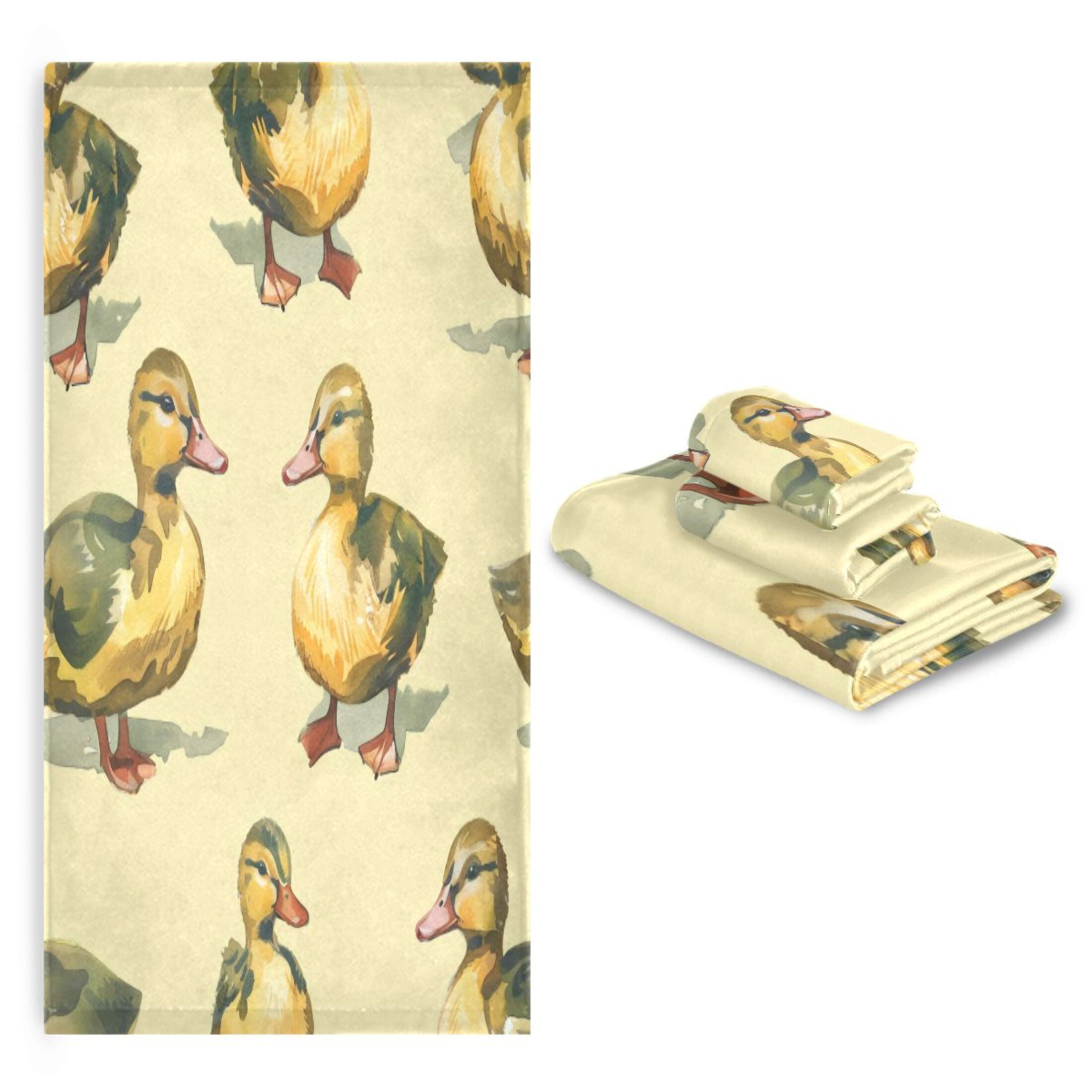Three-Piece Towel Set Face Towel Towel Set Hand Towel Bath Towel Cotton Bath Towels Bath Towel Sets Hand Bath Towels Green Duck
