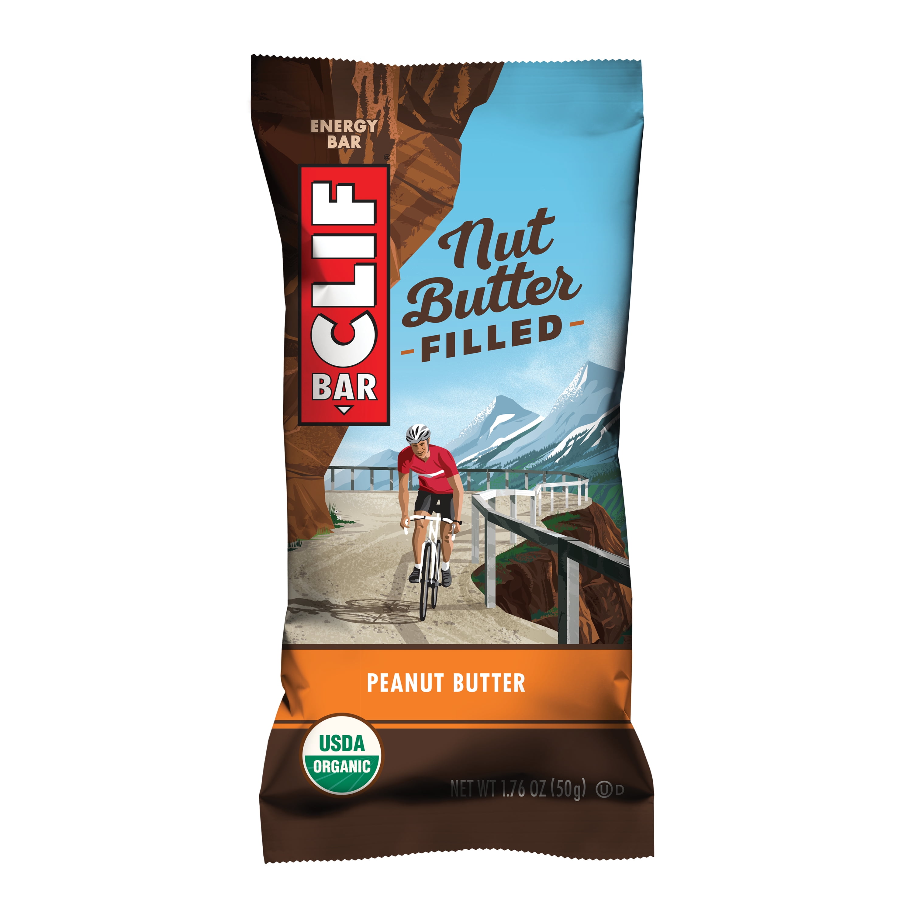 CLIF Nut Butter Bar, Organic Snack Bars, Peanut Butter, 12 Ct, 1.76 oz