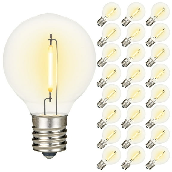 Novelty Lights 1W G40 Warm White Globe LED Light Bulb, Shatterproof