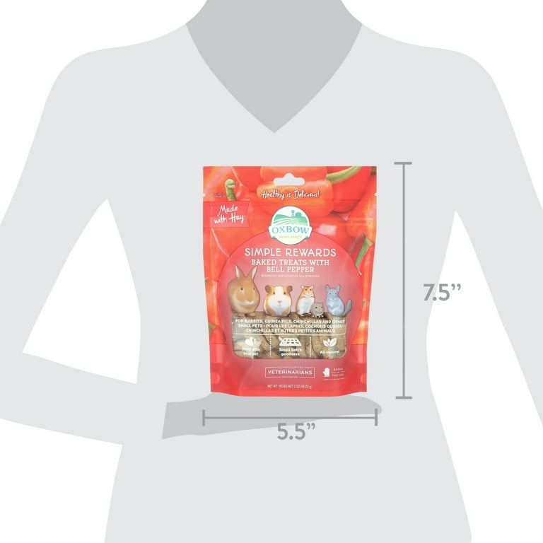 Oxbow Simple Rewards Baked Treats with Bell Pepper and Hay for