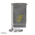 thumbnail image 3 of Monogrammed Bath Towel, Personalized Gift, 27 x 54 inches - Set of 2 - Gold Script Embroidered Towel - 100% Turkish Cotton - Soft Terry Finish - for Bathroom, or Spa - Script I Gray Towels, 3 of 3