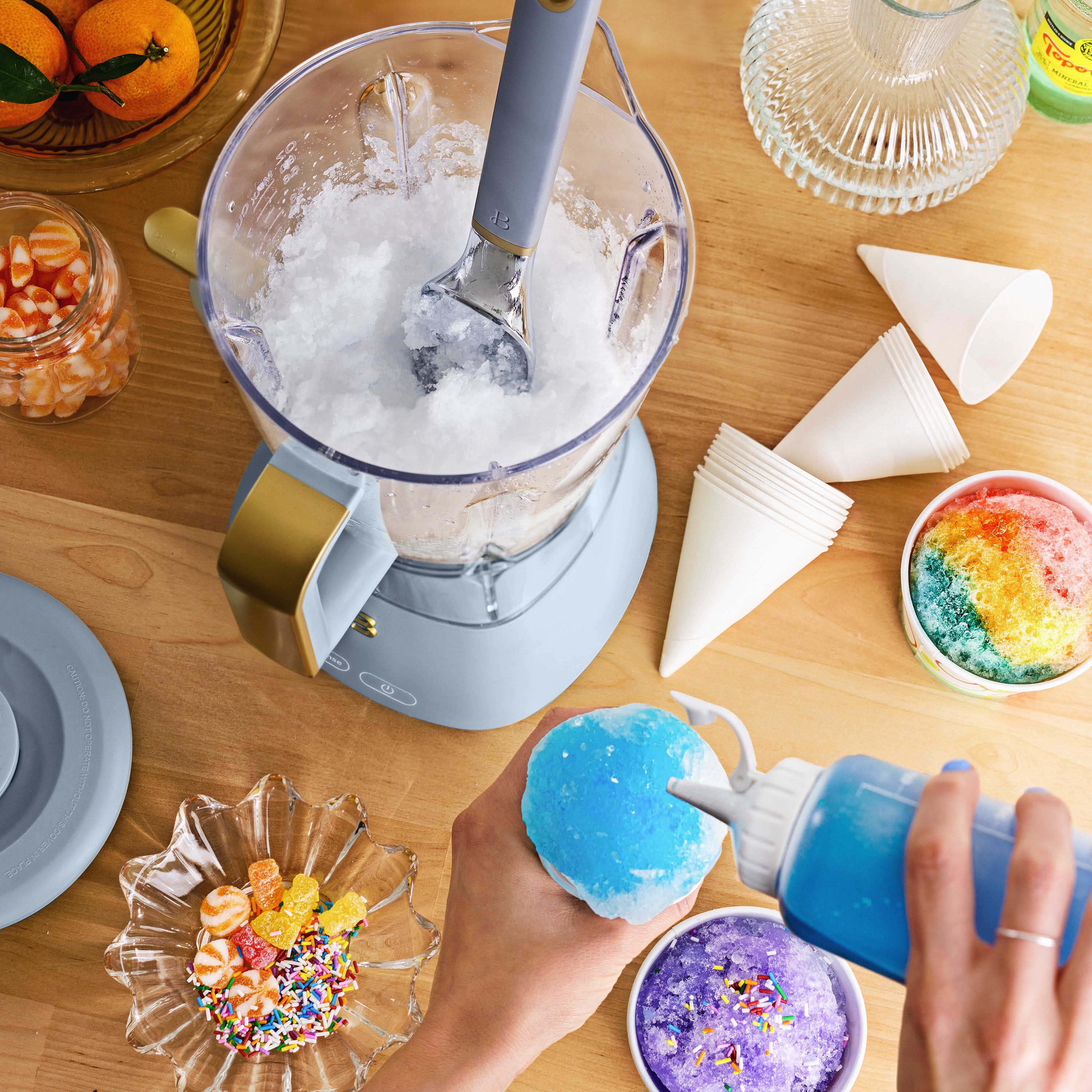 Beautiful Slush Crush 60 oz 4-Speed Frozen Drink Maker, Cornflower Blue by Drew Barrymore