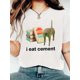 thumbnail image 1 of Camiseta divertida con estampado de gato y libro, cuello redondo, manga corta, para primavera y verano. Ideal para mujeres adultas, hombres, mujeres, adolescentes, jóvenes y deportes., 1 of 8