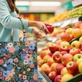 thumbnail image 2 of Floral and Skull Foldable Shopping Bag - Durable & Spacious Eco-Friendly Grocery Tote, 2 of 5