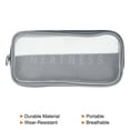 thumbnail image 3 of Uxcell 8.7"x4.3"x0.8" Travel Mesh Toiletry Bag Makeup Cosmetic Bag Zipper Pouch Grey, 3 of 4
