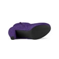 thumbnail image 3 of BLISSFUL STEP Women's Side Zip Low Platform Block Heel Ankle Booties Deep Purple 6.5, 3 of 8