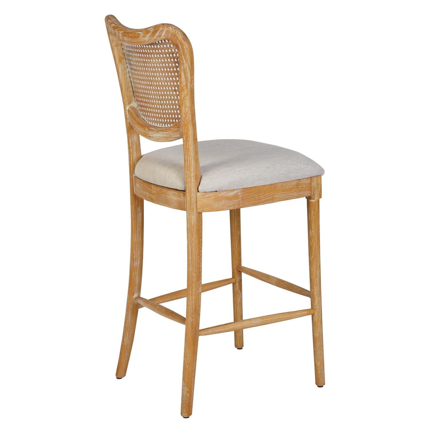 High Dining Chairs Set of 2, Upholstered Side Chairs with Cane Back & Wooden Legs, Mid Century Modern Designed Chairs Living Room Kitchen Chairs