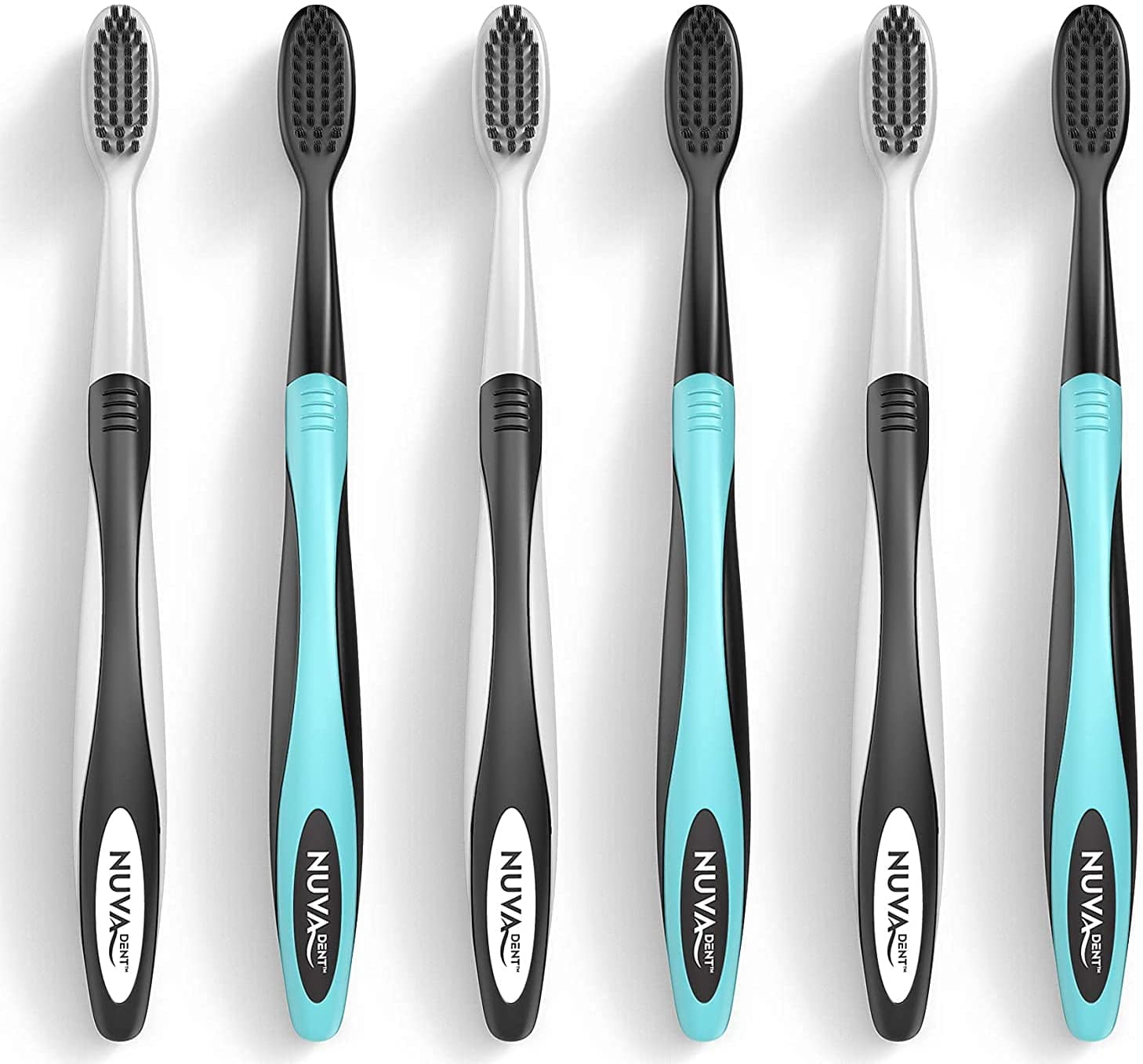 Nuva Dent Ultra Soft Charcoal Toothbrush Gentle, Slim Brush Head