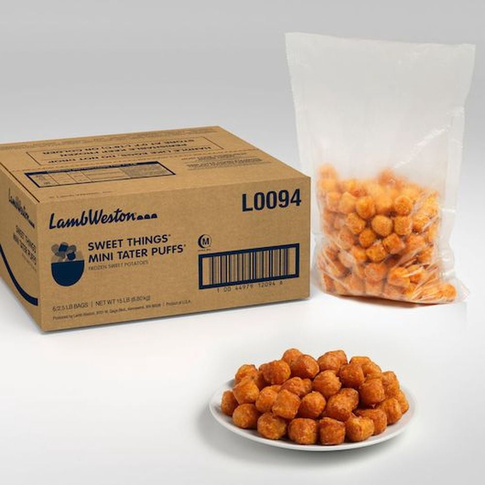 Sweet Things Sweet Potato Mini Tater Puff, 2.5 Pound - 6 per case.
