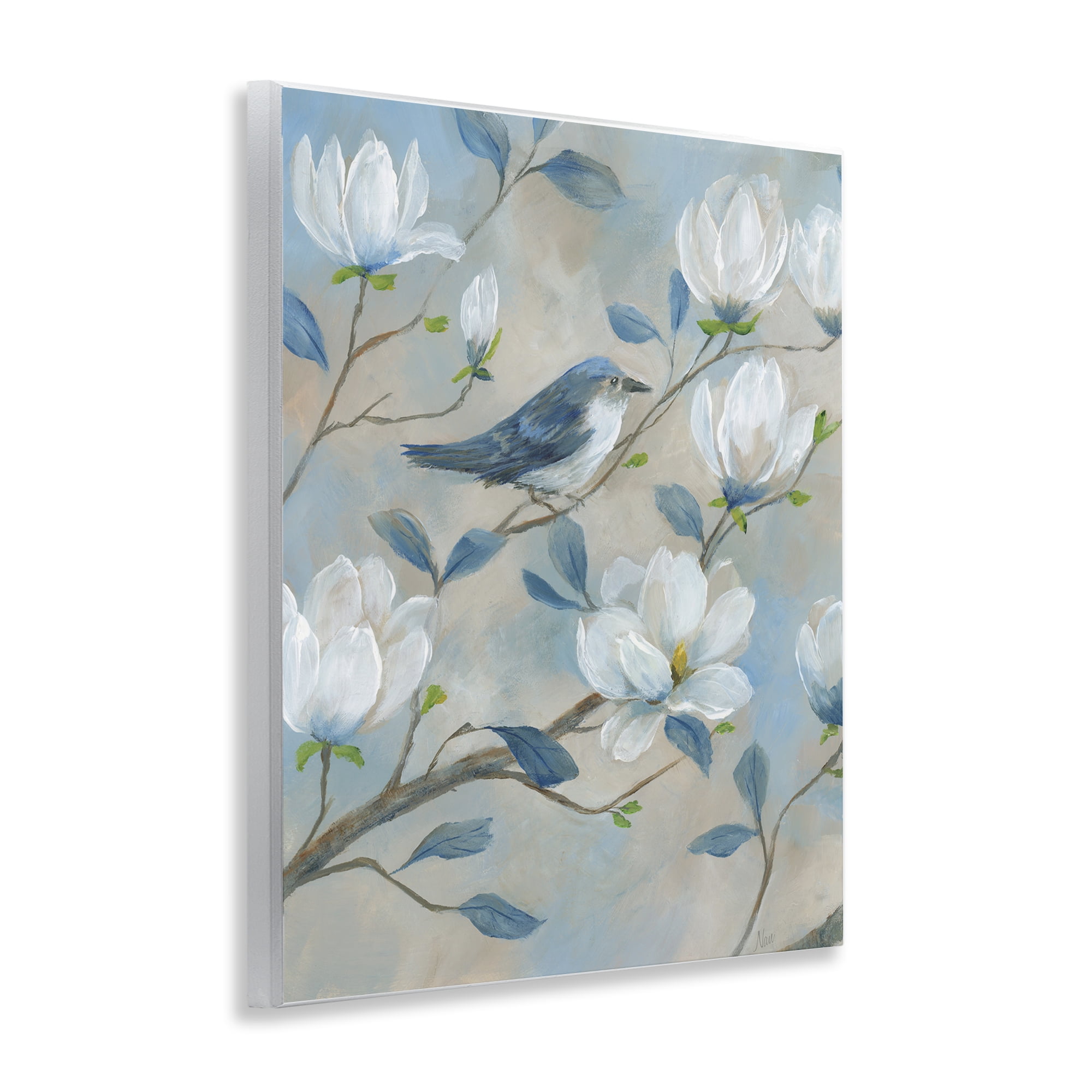 Stupell Industries Blue Bird & Magnolia Wall Plaque Art, design by Nan
