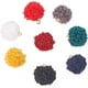 thumbnail image 1 of 80 piezas de pompones de terciopelo en 8 colores, colgantes para pendientes, borlas de tela con pétalos dorados y remates para hacer pendientes colgantes y llaveros., 1 of 8