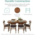 thumbnail image 4 of 7-Piece Wooden Dining Room Table Set, Mid-Century Modern, Kitchen Table w/ 6 Chairs, Upholstered Cushions, Curved Backrests, Rounded Table Corners - Walnut/Charcoal, 4 of 8