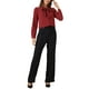 thumbnail image 2 of Blusa de trabajo de manga larga con cuello atado y botones para mujer INSPIRE CHIC L Rojo oscuro, 2 of 6