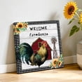 thumbnail image 3 of Canvas Wall Art Welcome To Our Farmhouse Canvas Art Print Barn Chicken Sunflower Wood Grain Pictures Wall Decor for Living Room Bedroom Artwork Decorations Stretched Framed Ready to Hang 10"x10", 3 of 9