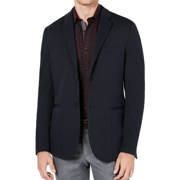 Ryan Seacrest Mens Performance Two Button Blazer Jacket, Blue, Small