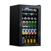 Newair 126 Can Beverage Refrigerator Cooler, Freestanding Mini Fridge in Black for Home, Office or Bar