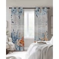 thumbnail image 3 of Orange Blue Starfish Coastal Blackout Curtains 72 Inches Long, Summer Beach Eucalyptus Vintage Thermal Insulated Black Out Curtains, Darken Window Curtain for Bedroom Living Room 52"x72" 2 Panels, 3 of 9