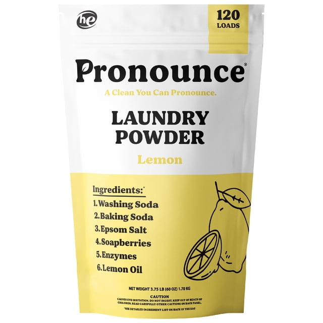 Detergente para ropa en polvo Pronounce Earth-Derived Lemon 120L