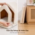 thumbnail image 3 of PAWZ Road Dog Cave Bed, Soft Pet Cave with Removable Cushion, Cozy Pet House for Small Dogs & Cats, White, 3 of 11
