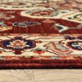 thumbnail image 4 of 8' X 11' Red Ivory Orange And Blue Oriental Power Loom Stain Resistant Area Rug With Fringe, 4 of 5