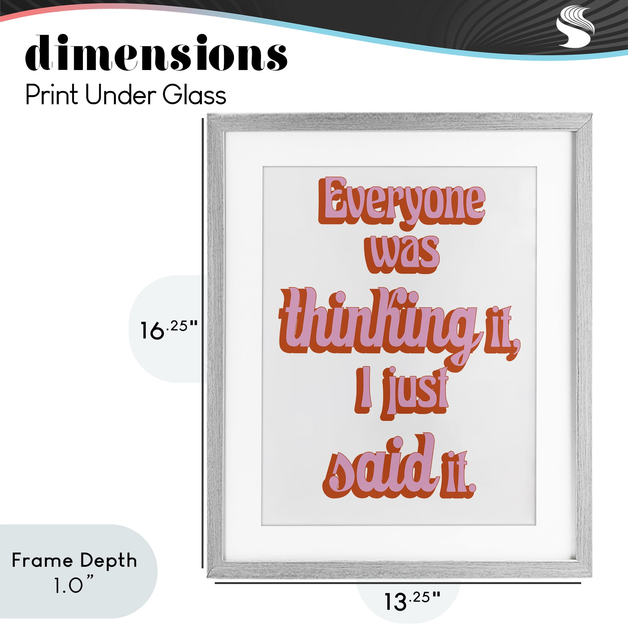 Stupell Industries Everyone Was Thinking It Gray Framed Print Under Glass, design by Elizabeth Medley