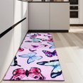 thumbnail image 4 of Pink Butterfly Pattern Kitchen Rug Mat,Kitchen Runner Rugs Non Skid Washable,Decorative Kitchen Floor Mats for Kitchen,Sink,Laundry,17"X47", 4 of 5