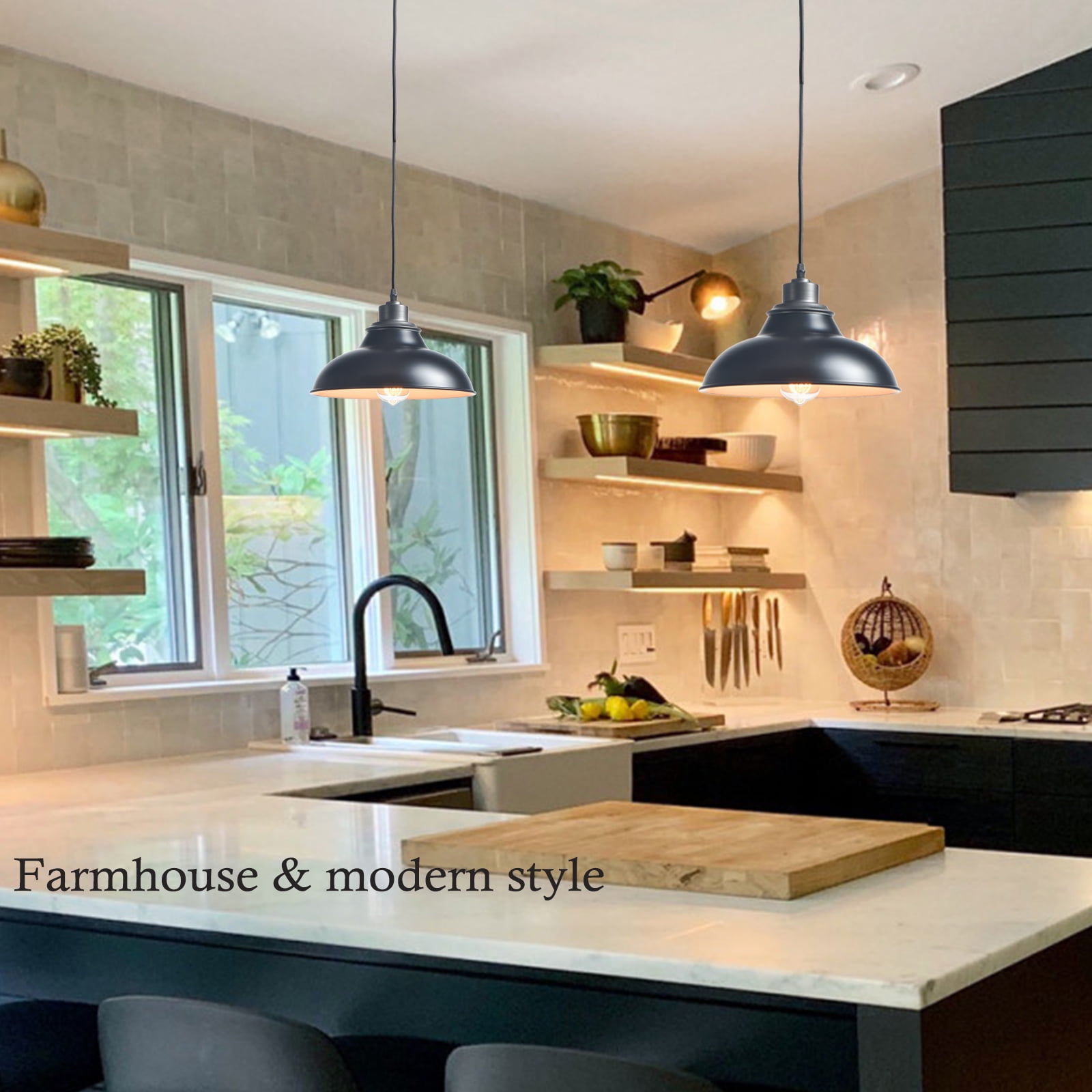 Claxy Black Barn Style Pendant Light Fixtures with Cord