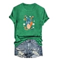 thumbnail image 3 of VBTAPA Easter Teacher T-Shirt for Women Cute Bunny Eggs Graphic Tees Funny Novelty Shirt Holiday Party Blouse Tops Lightning Sales Today Green XL, 3 of 5