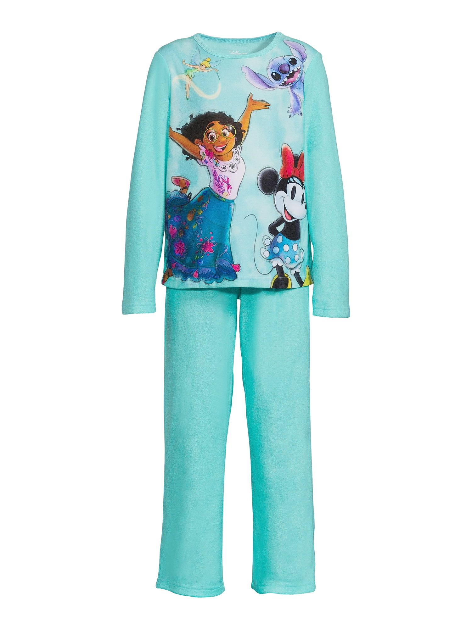 Girls Licensed Character Long Sleeve Top and Pants Sleep Set, 2-Piece, Sizes 4-12