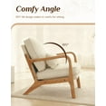 thumbnail image 6 of Karl home Accent Chair Mid-Century Modern Chair with Pillow Linen Fabric Upholstered Lounge Arm Chair with Solid Wood Frame & Soft Cushion for Living Room, Bedroom, Balcony, Beige, 6 of 6