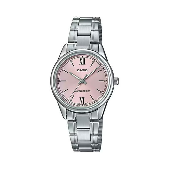 Casio Women’s Pink Dial Stainless Steel Bracelet Watch - LTP-V005D-4B2UDF