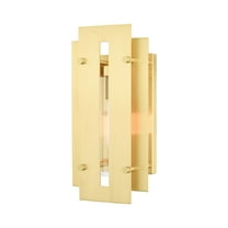21772-12-Livex Lighting-Utrecht - 14 One Light Outdoor Wall Lantern Satin Brass Finish with Clear