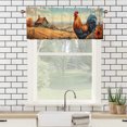thumbnail image 3 of Rooster Curtains Valances for Home Decor Farm Animal Vintage Autumn Farmhouse Rustic Barn Country Window Treatment for Living Room Bedroom Bathroom 54 by 18 in, 1 Panel, 3 of 6