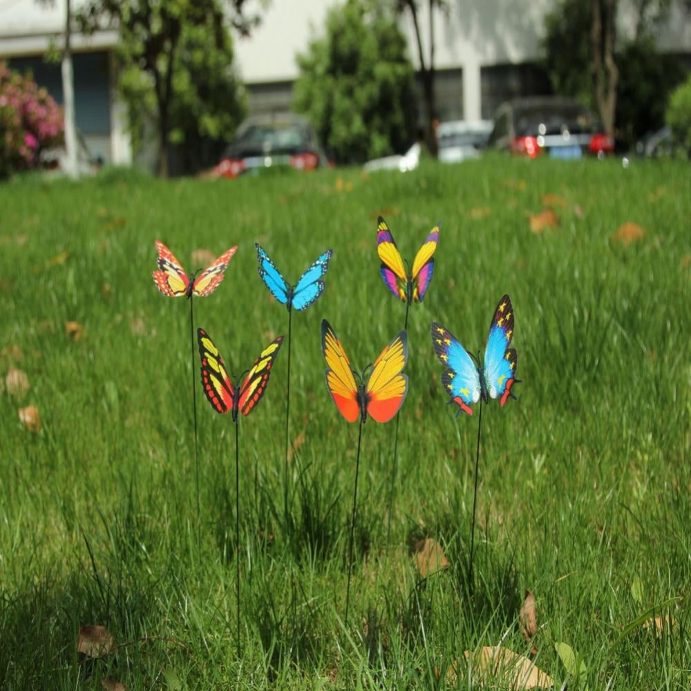 50 Pcs Butterfly Decoration Stakes Waterproof Garden Butterfly 