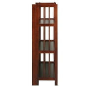3-Shelf Folding Stackable Bookcase 27.5 Wide-Walnut