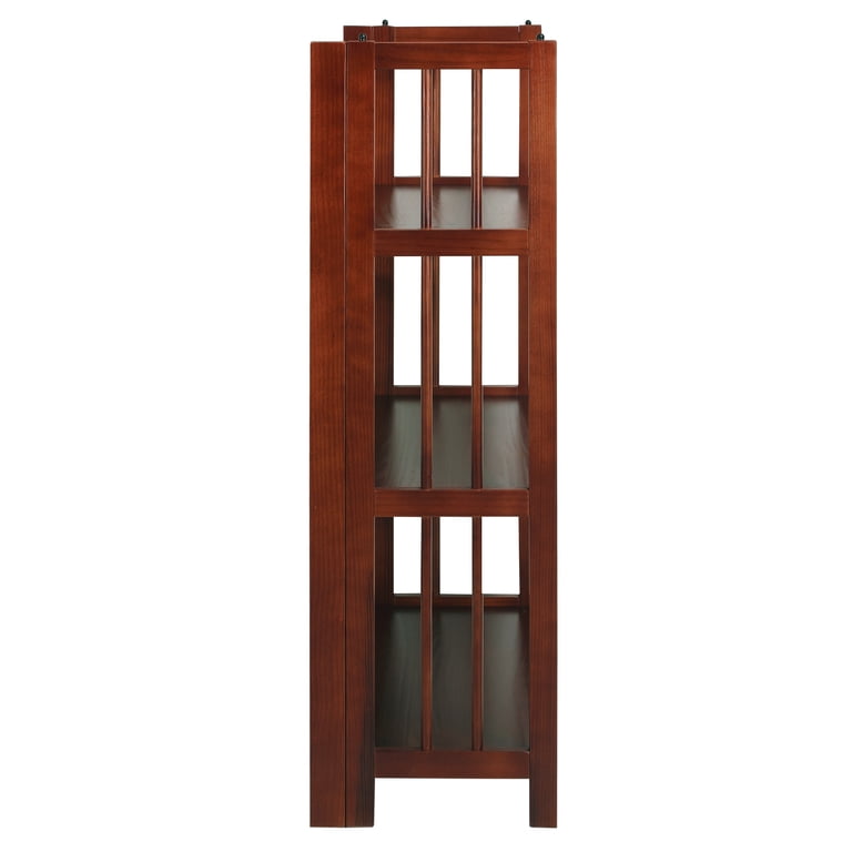 Casual Home 3-Shelf Folding Stackable Bookcase, Walnut photo 4
