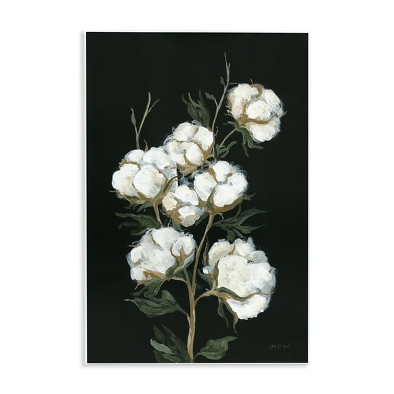 Stupell Industries Vintage Stems of Cotton Plants & Flowers Painting Unframed Art Print Wall Art, 10 x 15