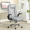 thumbnail image 2 of HOMCOM Office Chair, Computer Desk Chair with Flip-up Armrest, Gray, 2 of 8