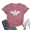 thumbnail image 3 of VILOVE Women Breast Cancer Shirt Pink Ribbon Breast Cancer Awareness T-Shirts Casual Short Sleeve Tops, 3 of 6