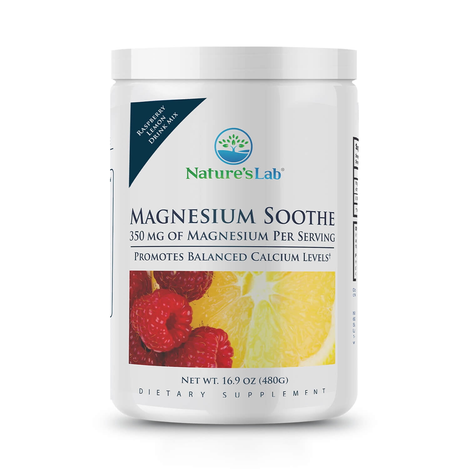 Nature's Lab Magnesium Soothe Powder 350mg 16.9 oz (100 Servings) Promotes Balanced Calcium